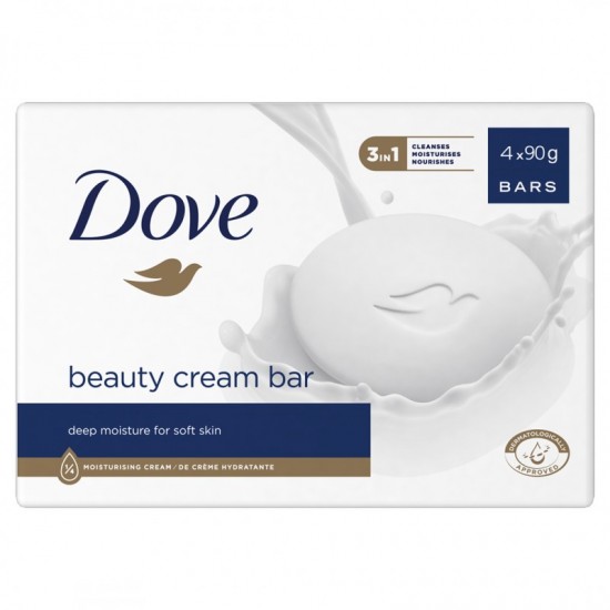 DOVE Tuhé mydlo - Beauty cream bar 4x90g