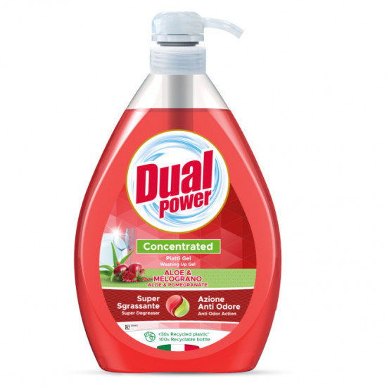 Dual Power čistiaci prostriedok na ručné umývanie riadu Aloe & Pomegranate s pumpičkou 1L