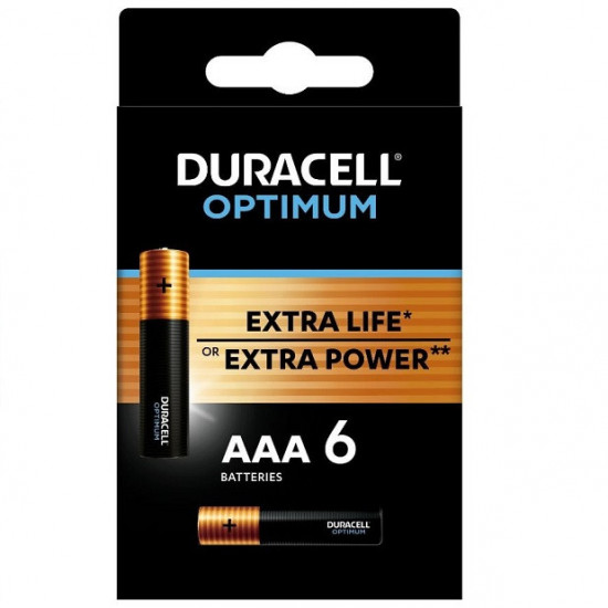 DURACELL Optimum alkalická batéria tužková AAA 6 ks DURACELL Optimum alkalická batéria tužková AAA 6 ks