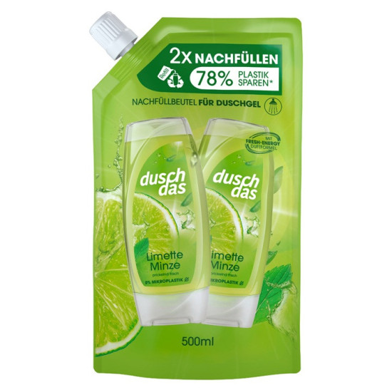 duschdas Sprchový gél Limette Minze náhradná náplň 500ml duschdas Sprchový gél Limette Minze náhradná náplň 500ml