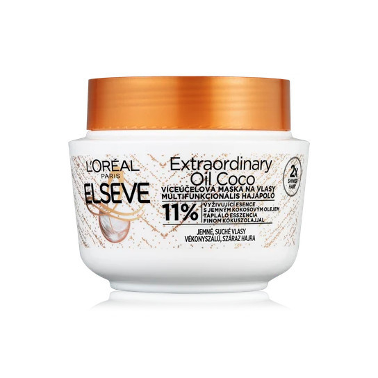 Elseve Extraordinary Oil maska na vlasy s kokosovým olejom na suché nepoddajné vlasy 300ml