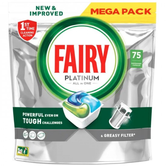 Fairy Platinum Allinone 75ks - kapsule do umývačky riadu-Mega Pack
