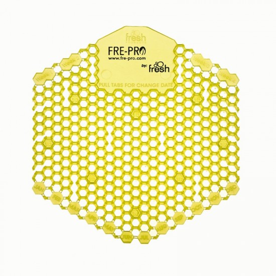 FREPRO Pisoárové vonné sitko s kalendárom Wave 3D Citrus (žlté) 2ks