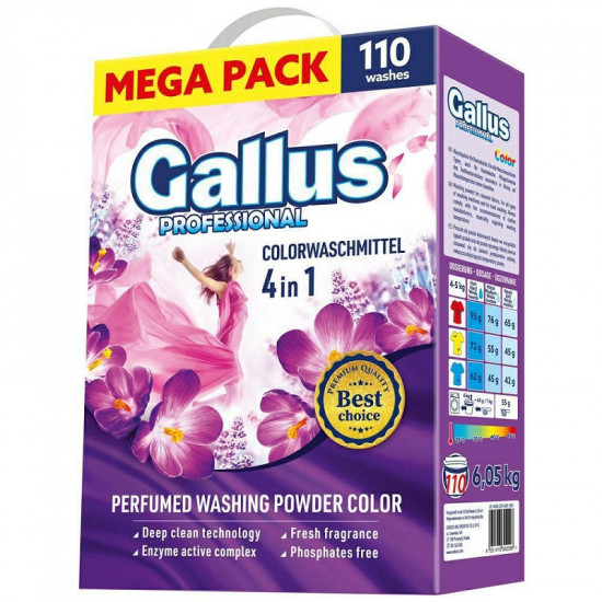 GALLUS Professional 4v1 Color prášok na pranie 6,05 kg 110 PD