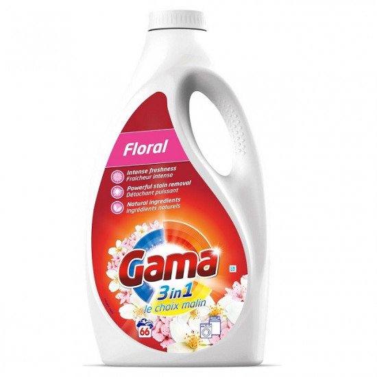 GAMA Prací gél 3in1 Floral 3L - 66 praní GAMA Prací gél 3in1 Floral 3L - 66 praní