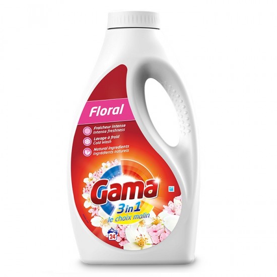 GAMA Prací gél 3v1 Floral 1,2l - 24 praní GAMA Prací gél 3v1 Floral 1,2l - 24 praní