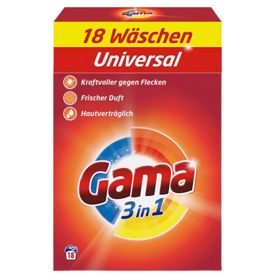 GAMA Prací prášok 3in1 Universal 1170g - 18 praní (krabica) GAMA Prací prášok 3in1 Universal 1170g - 18 praní (krabica)