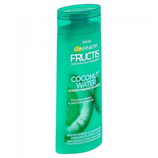 GARNIER Fructis Posilňujúci šampón pre mastné korienky a suché končeky Coconut water 250ml