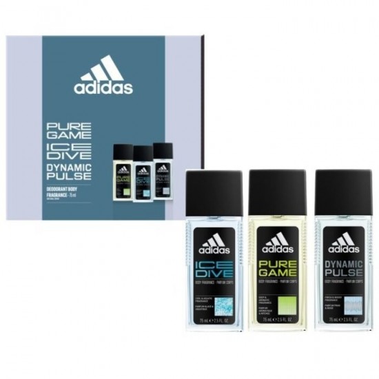 GIFT SET Adidas 3x DNS 75ml Pure game + Ice dive + Dynamic Pulse