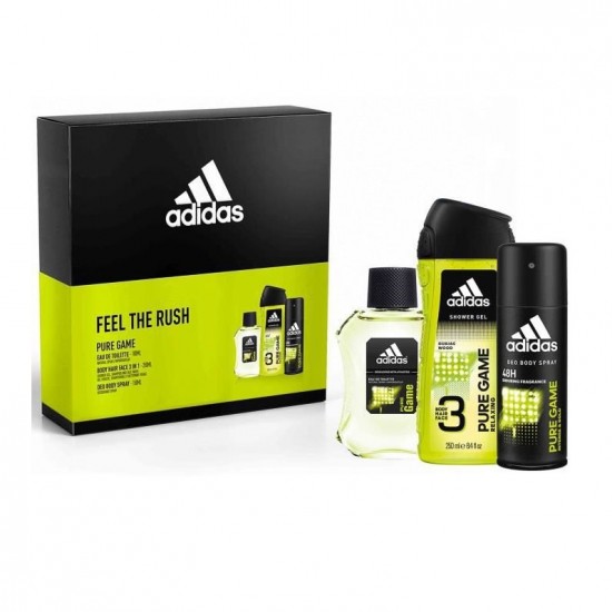 GIFT SET Adidas Pure game Toaletná voda 50ml + SG 3in1 250ml + Deodorant 150ml