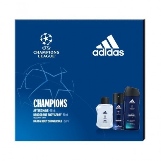 GIFT SET Adidas UEFA Champions Toaletná voda 50ml + SG 2in1 250ml + Deodorant 150ml