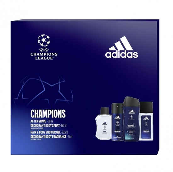 GIFT SET Adidas UEFA Champions VPH 100ml + Deodorant 150ml + SG 2in1 250ml + DNS 75ml