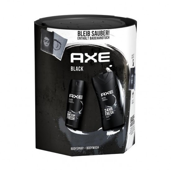 GIFT SET Axe Black SG 250ml + Deodorant 150ml + osuška