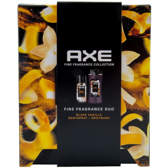 GIFT SET Axe Fine Fragrance Collection Premium Black Vanilla SG 300ml + Bodyspray 150ml