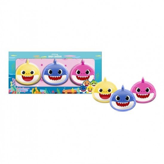 GIFT SET Baby Shark Bomba do kúpeľa 3x90g GIFT SET Baby Shark Bomba do kúpeľa 3x90g