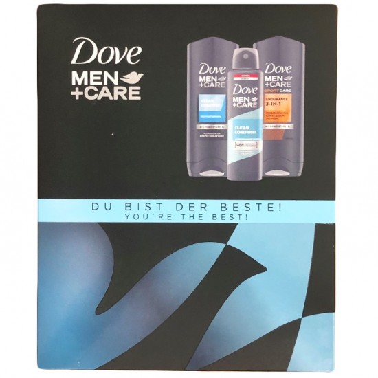 GIFT SET Dove Men+Care Clean Comfort SG 250ml + Antiperspirant 150ml + Endurance SG 250ml