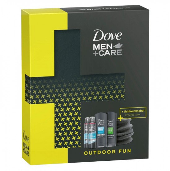 GIFT SET Dove Men+Care Outdoor fun 2x SG 250ml + 2x Antiperspirand 150ml + šál