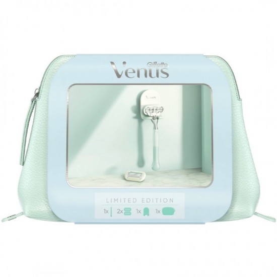 GIFT SET Venus holiaci strojček + náhradné hlavice 2 ks + držiak do sprchy + etue darčekov