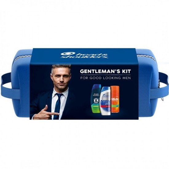 GIFT SET H&S + Gillette: Šampón 360ml, SG 2v1 270ml, Gél na holenie 75ml, cest. taška