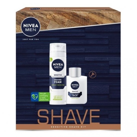 GIFT SET Nivea MEN SHAVE Sensitive (pena na holenie 200ml + balzam po holení 100ml)