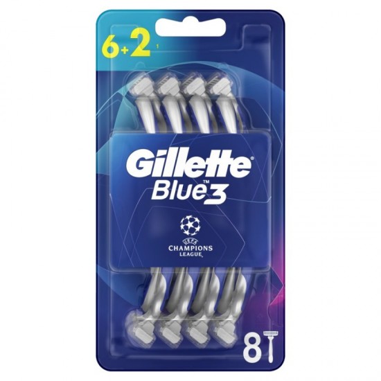 Gillette Blue 3 COMFORT Champions League jednorazové holítka 6+2ks Gillette Blue 3 COMFORT Champions League jednorazové holítka 6+2ks