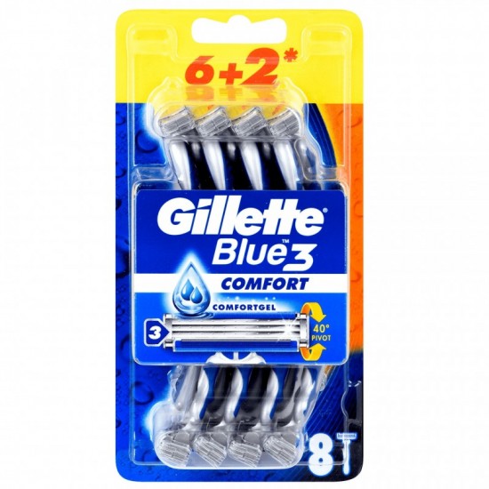 Gillette Blue 3 COMFORT jednorazové holítka 6+2ks