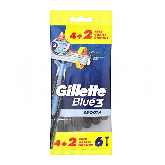 Gillette Blue 3 Smooth - 4+2 ks jednorázové žiletky