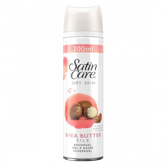GILLETTE Satin care Gél na holenie Dry skin - Shea butter 200ml