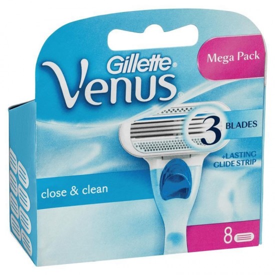 GILLETTE Venus Close & Clean - Náhradné hlavice na holítka pre ženy 8ks GILLETTE Venus Close & Clean - Náhradné hlavice na holítka pre ženy 8ks