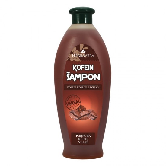 HERBAVERA Kofein šampón s žihľavou a lopúchom pre podporu rastu vlasov 550ml HERBAVERA Kofein šampón s žihľavou a lopúchom pre podporu rastu vlasov 550ml