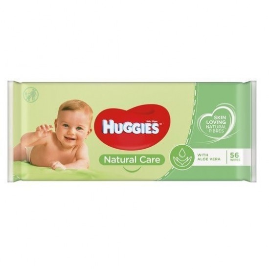 HUGGIES Natural Care - Detské vlhčené obrúsky 56ks