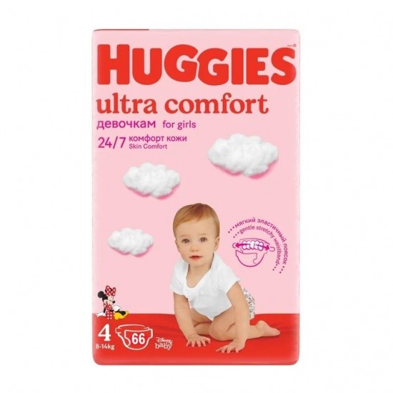 HUGGIES Ultra Comfort 4 (8-14kg) 66ks HUGGIES Ultra Comfort 4 (8-14kg) 66ks
