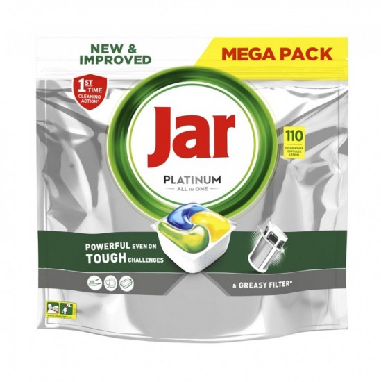 JAR Tablety do umývačky riadu Platinum All in One Yellow Lemon 110ks JAR Tablety do umývačky riadu Platinum All in One Yellow Lemon 110ks