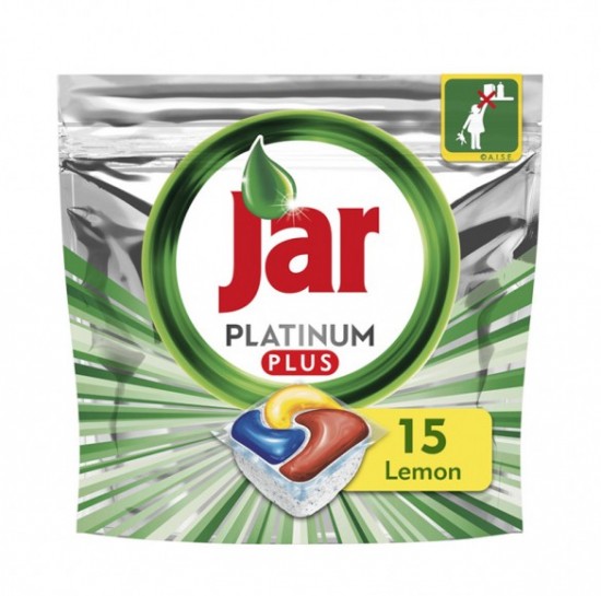 JAR Platinum plus All in one Kapsuly do umúvačky riadu - Lemon 15ks