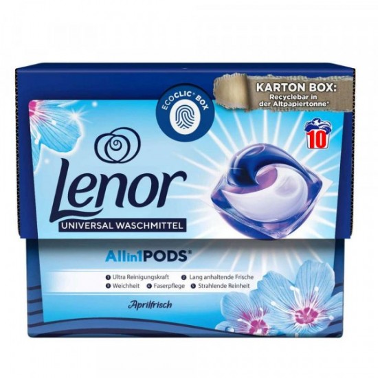 LENOR All in 1 Gélové kapsuly Universal Aprilfrisch EcoClic Box 10ks LENOR All in 1 Gélové kapsuly Universal Aprilfrisch EcoClic Box 10ks