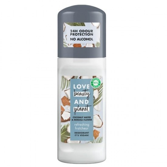 LOVE BEAUTY & PLANET Gulôčkový deodorant Vegan - Coconut water & mimosa flower 50ml