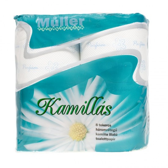 MÜLLER Toaletný papier trojvrstvový, 8 kotúčov v balení - Kamilka