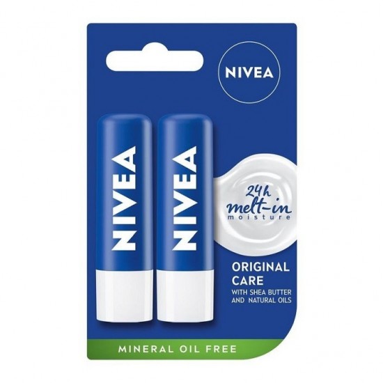 NIVEA Balzam na pery Original care 2 x 4,8g