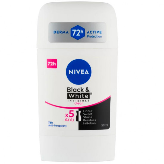 Nivea Deo stick 50ml Black&White invisible clear Nivea Deo stick 50ml Black&White invisible clear
