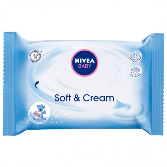 NIVEA detské vlhčené utierky 63ks Soft & Cream