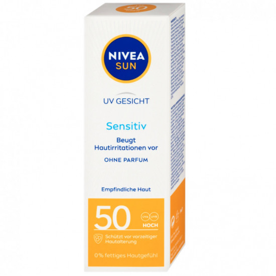 Nivea opaľovací pleťový krém 50ml SUN Sensitive OF50