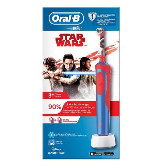 ORAL-B Elektrická zubná kefka pre deti - STAR WARS + 2 náhradné hlavice