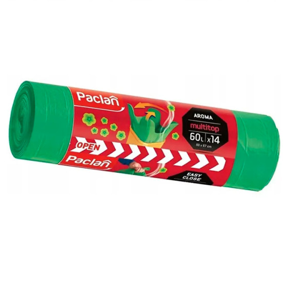 Paclan vrecia na odpad AROMA s vôňou (zelené) Multitop 60l, 14 ks Paclan vrecia na odpad AROMA s vôňou (zelené) Multitop 60l, 14 ks