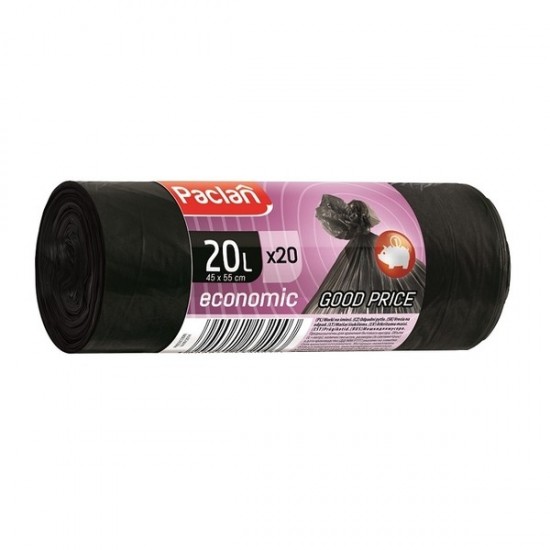 PACLAN Vrecia na odpad ECONOMIC 20L - 20ks, 6,2µ, HDPE