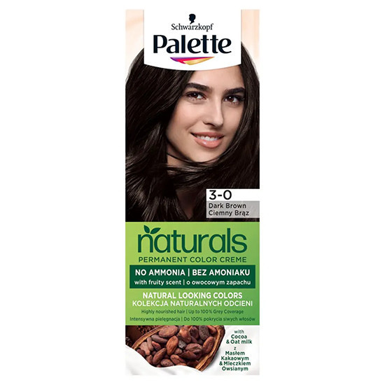 PALETTE Naturals color creme 3-0 tmavohnedá PALETTE Naturals color creme 3-0 tmavohnedá