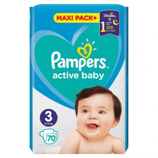 PAMPERS Active baby 3 (6-10kg) 70ks PAMPERS Active baby 3 (6-10kg) 70ks