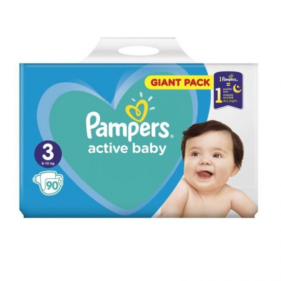 PAMPERS Active Baby 3 (6-10kg) 90ks PAMPERS Active Baby 3 (6-10kg) 90ks