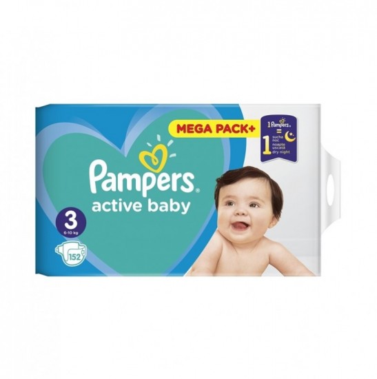 PAMPERS Active baby 3 (6-10kg) MEGA PACK 152ks