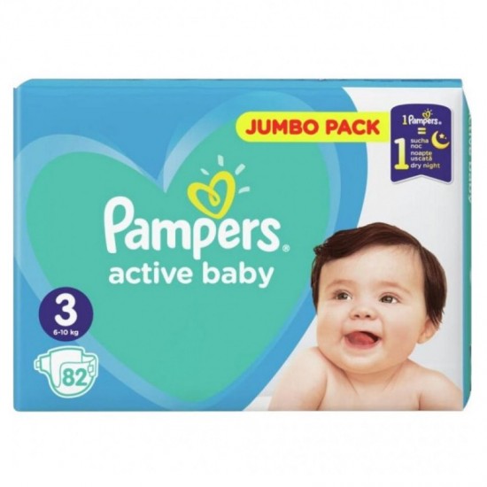 PAMPERS Active Baby Jumbo Pack 3 82ks