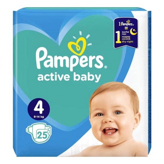 PAMPERS Active Baby 4 (9-14kg) 25ks PAMPERS Active Baby 4 (9-14kg) 25ks